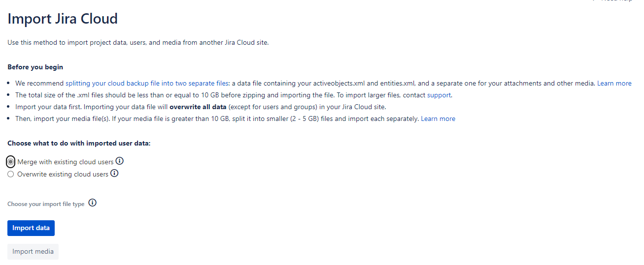 Import Jira Cloud Import Jira Cloud