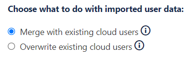 choose what you do with imported user data Choose what you do with imported user data