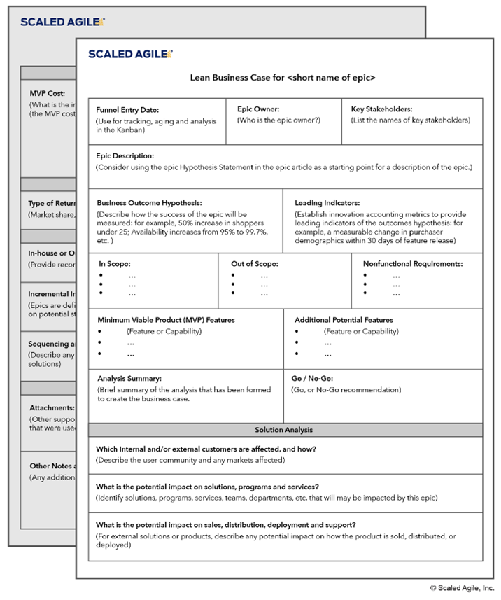 Imagen2 Lean Business Case for 'short name of epic'