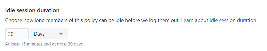 Idle session duration