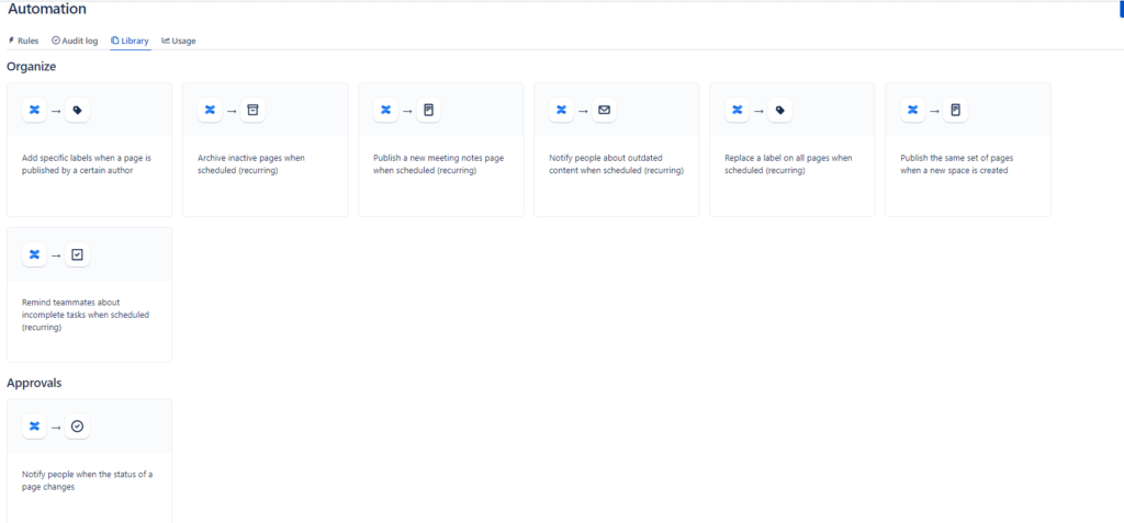 Automation templates for Confluence