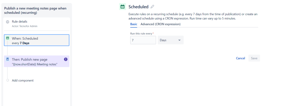 New rule with scheduled