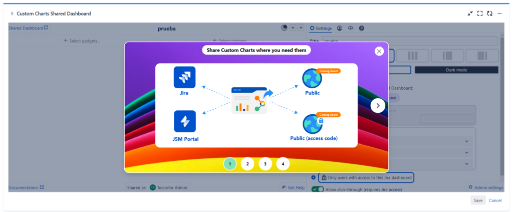 Custom chart shared Dashboards