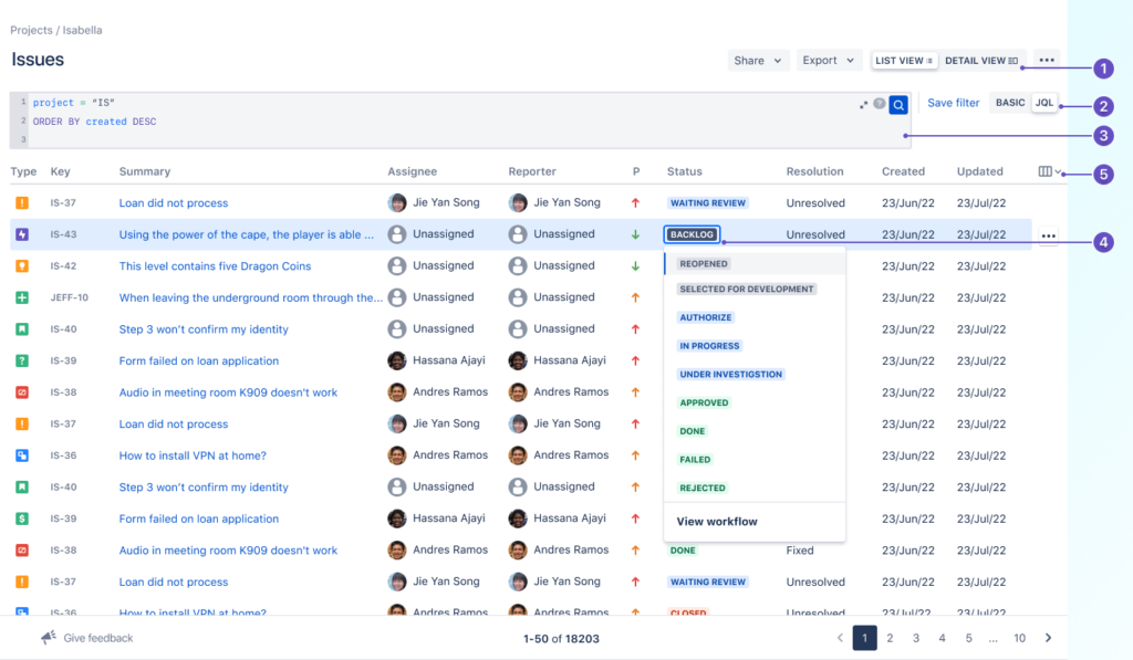 jira cloud search