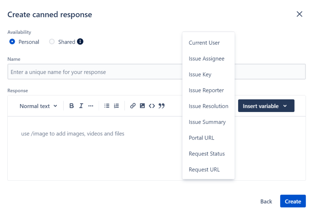 Create canned responses