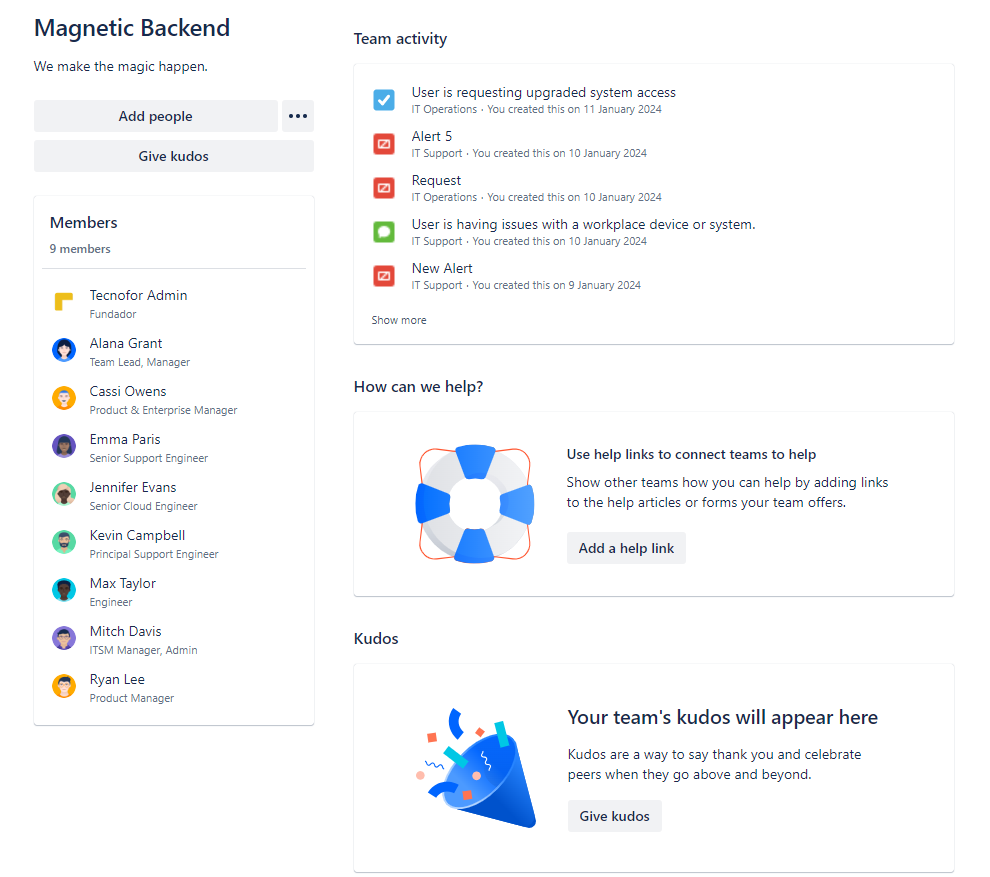 Magnetic Team example