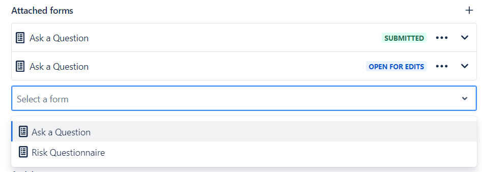 Use a Form in issue JSM