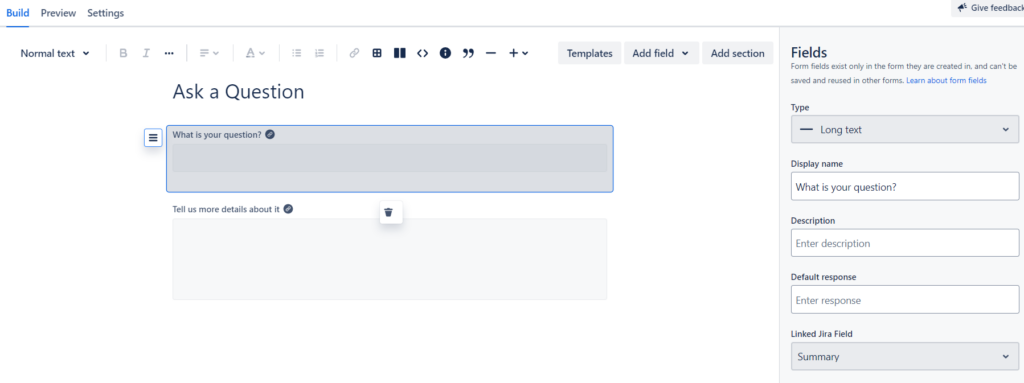 Form field configuration