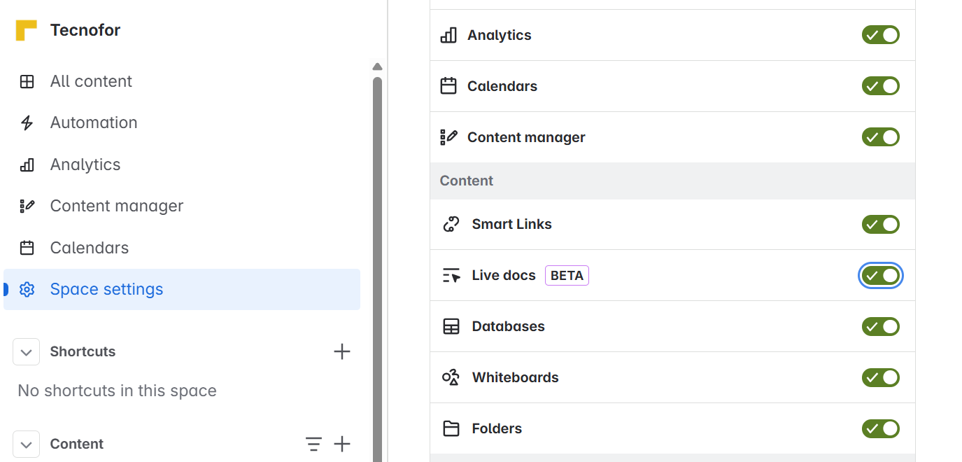 Live Docs Confluence