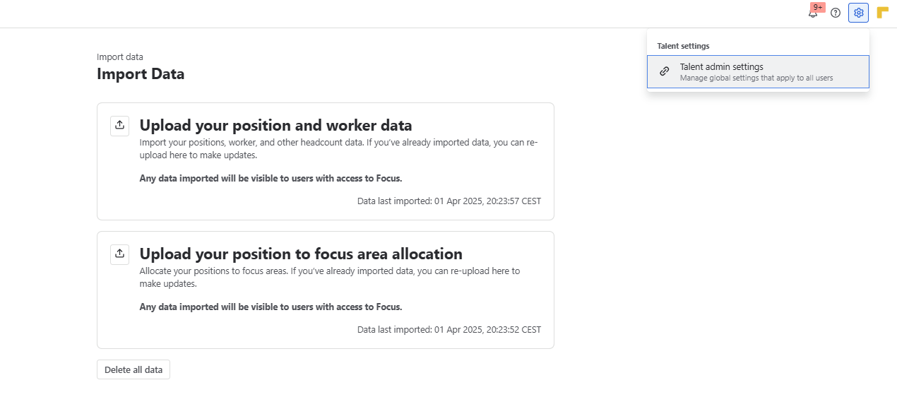 Admin settings Atlassian Talent
