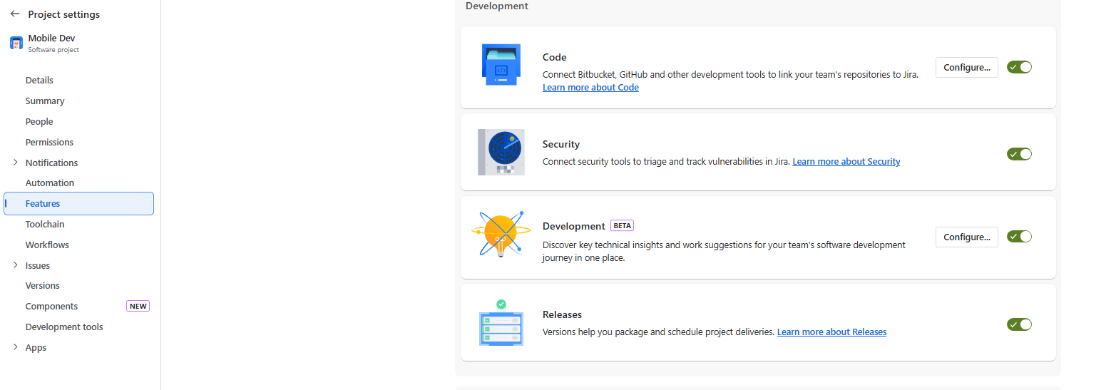 Configure Development Hub