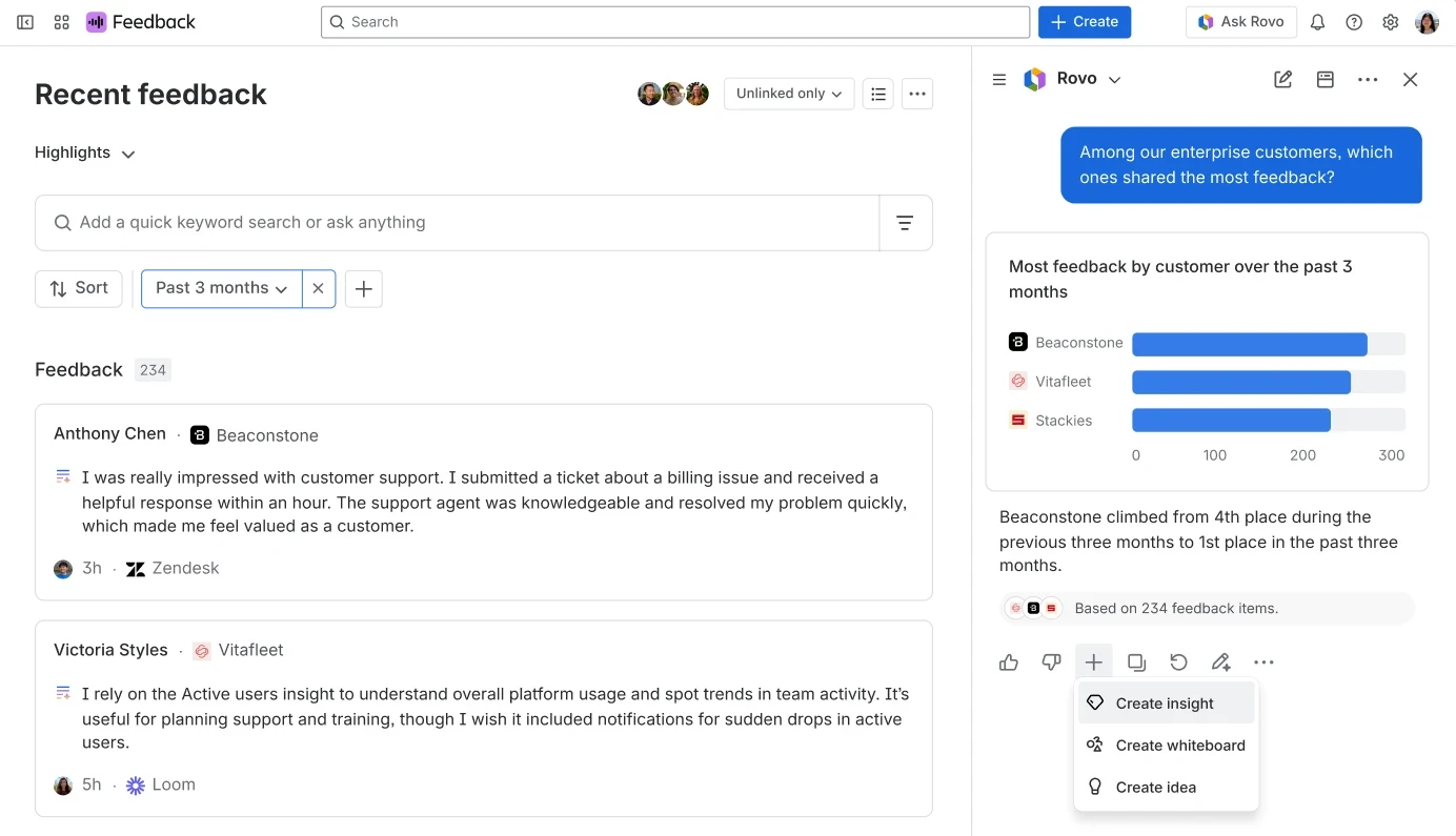 atlassian product discovery feedback