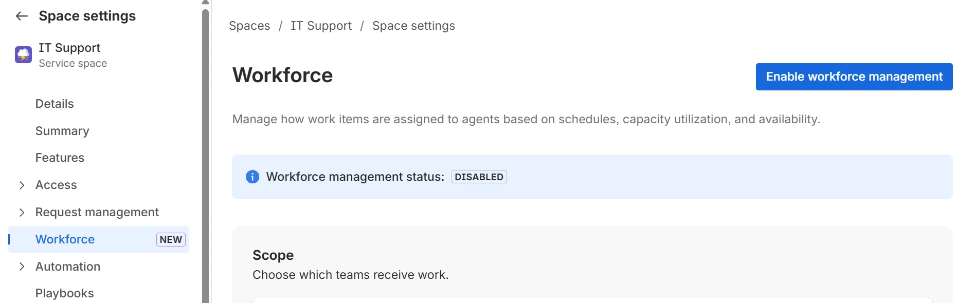 workforce management en jira service management