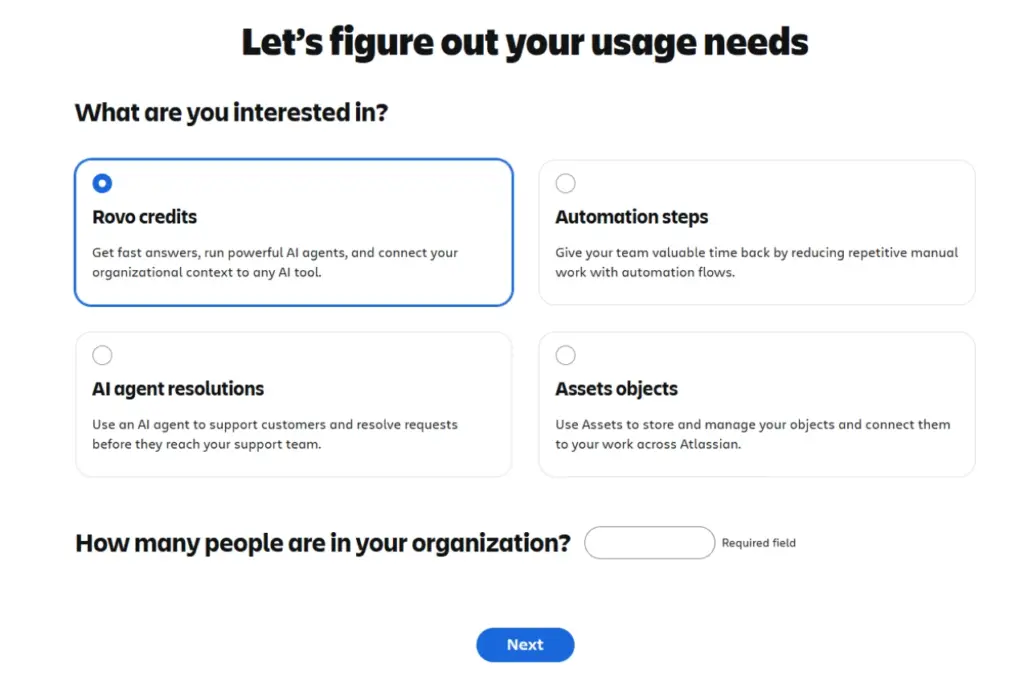 modelo UBP Atlassian usage needs
